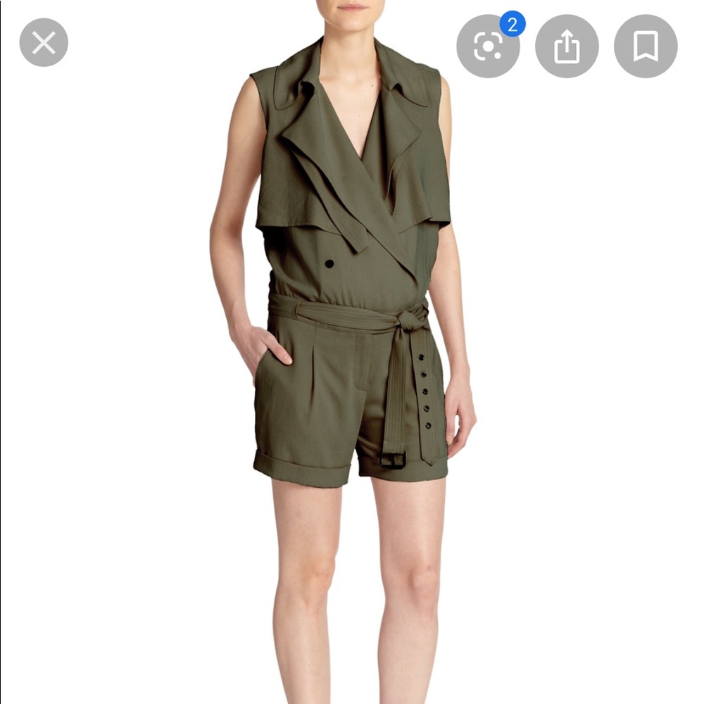Haute hippie trench belted romper NWT